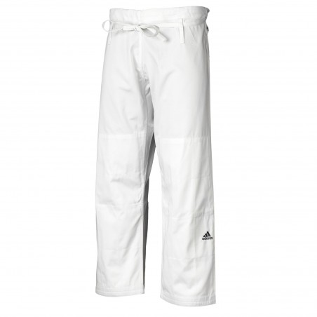 PANTALÓN JUDO ENTRENAMIENTO ADIDAS BLANCO (LOGO NEGRO)